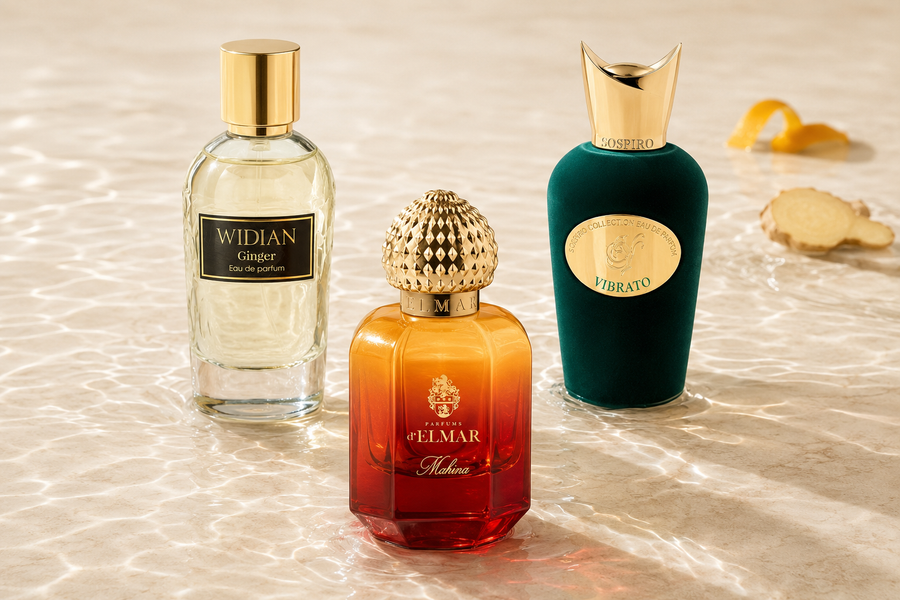 Widian Ginger, Sospiro Vibrato und Parfums d’Elmar Mahina im Duftvergleich