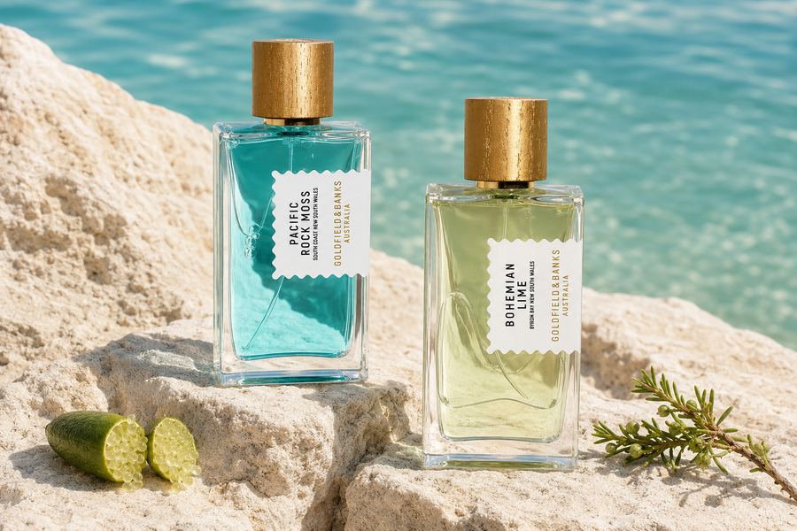 Goldfield & Banks Pacific Rock Moss und Bohemian Lime im Duftvergleich