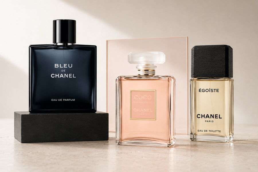 Bleu de Chanel, Coco Mademoiselle und Égoïste für das Ranking der besten Chanel-Düfte
